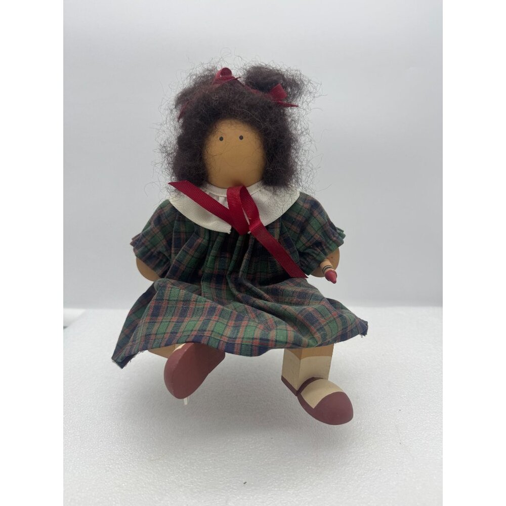 Vintage Lizzie High Wood Doll Mary Ellen Seated with Crayon